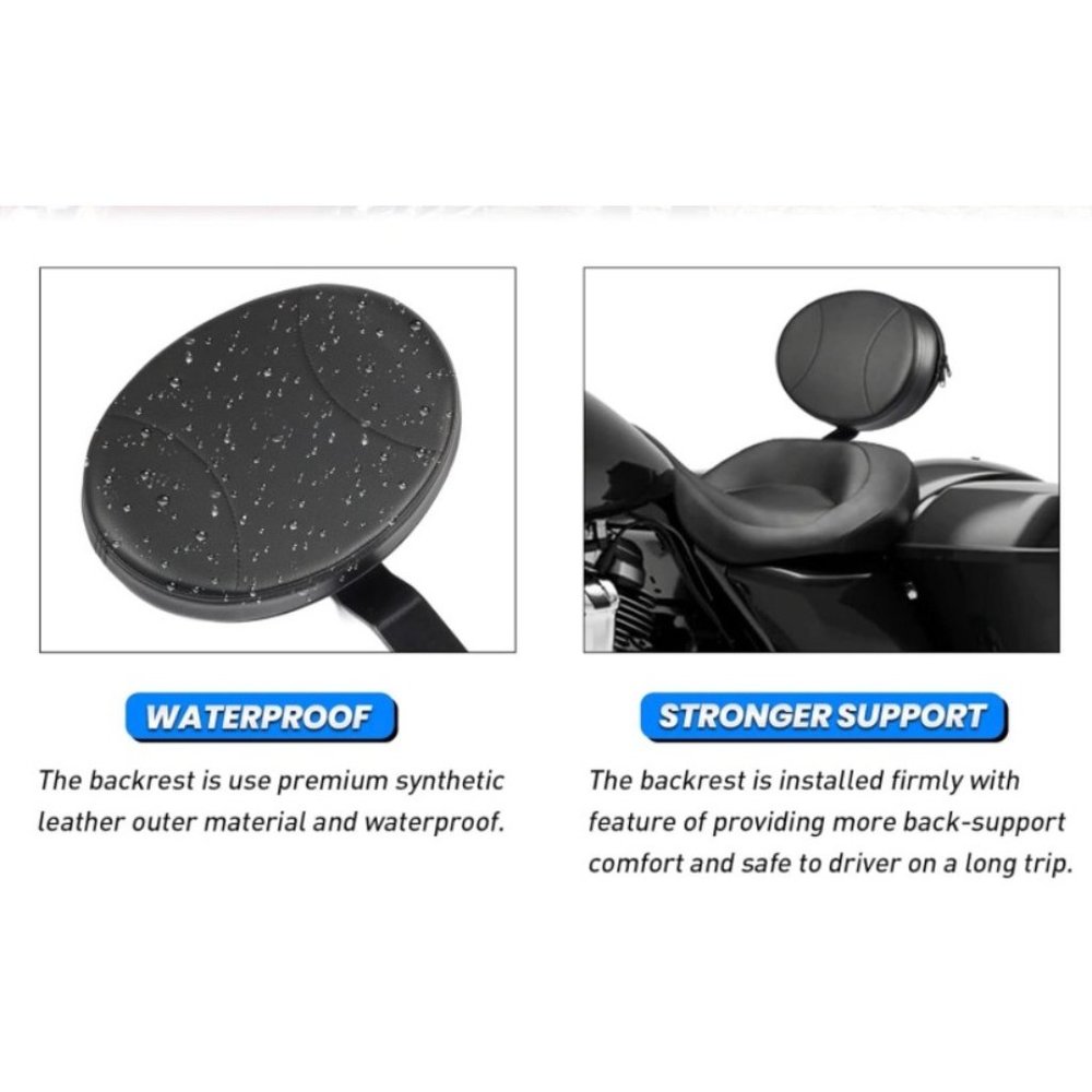 Benlari Adjustable Driver Backrest Rider Backrest Plug-In Backrest Compatible fo - Picture 3 of 9